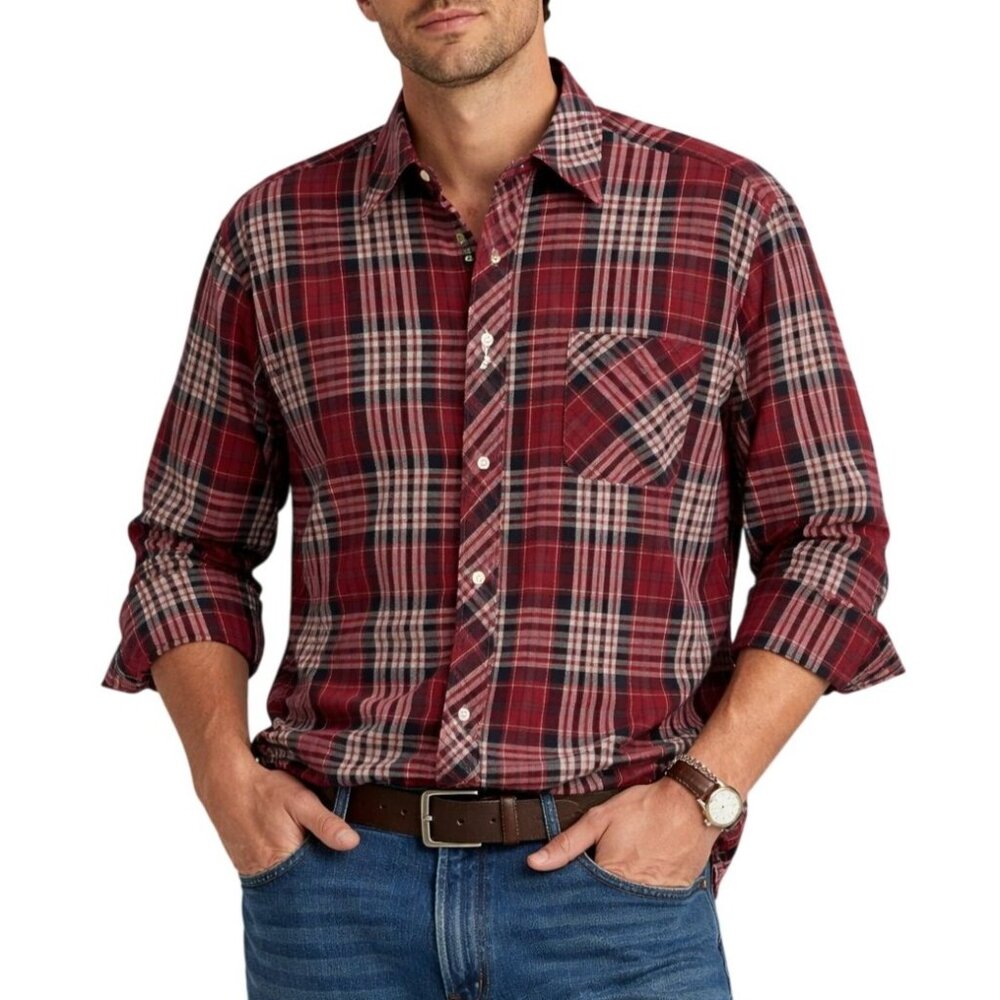 Burberry Plaid Button Up Casual Shirt